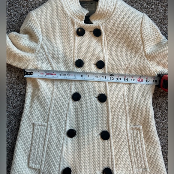 Mac and Jac medium length cream coloured pea coat, size L - Picture 6 of 8